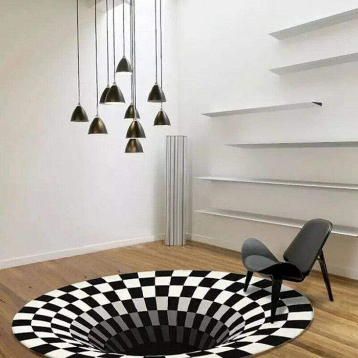3D Vortex Pattern Illusion Rug