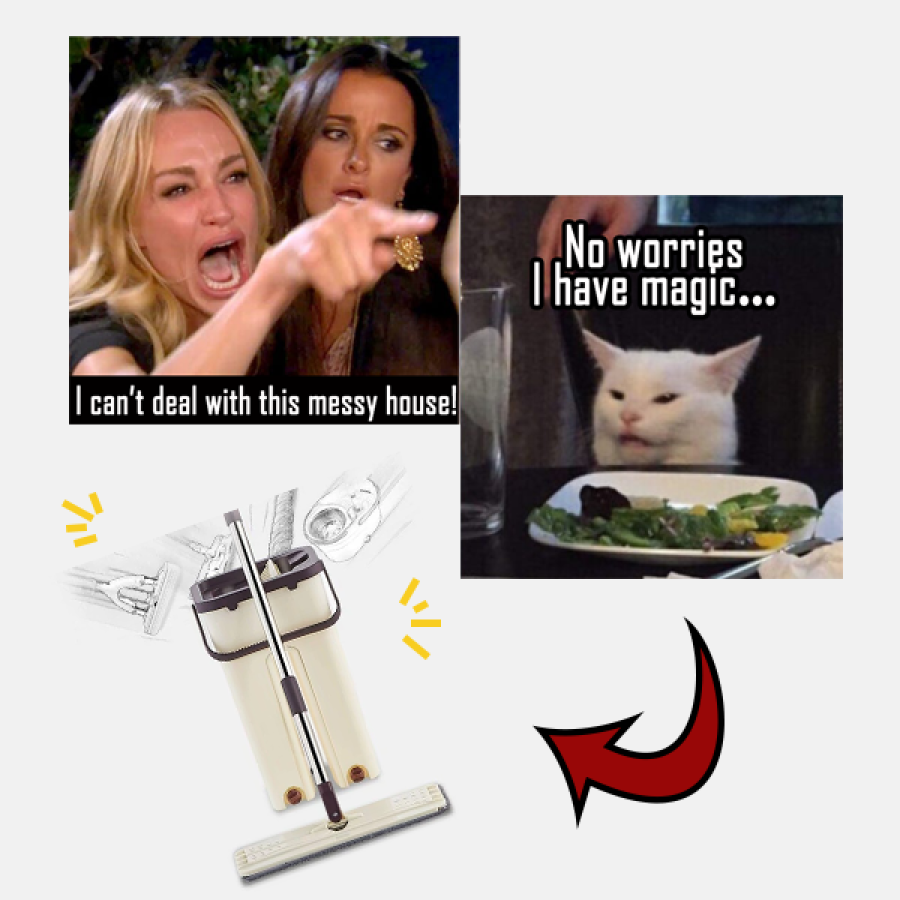 Multi-functional Hands-free Mop flat Squeeze Mop and Bucket