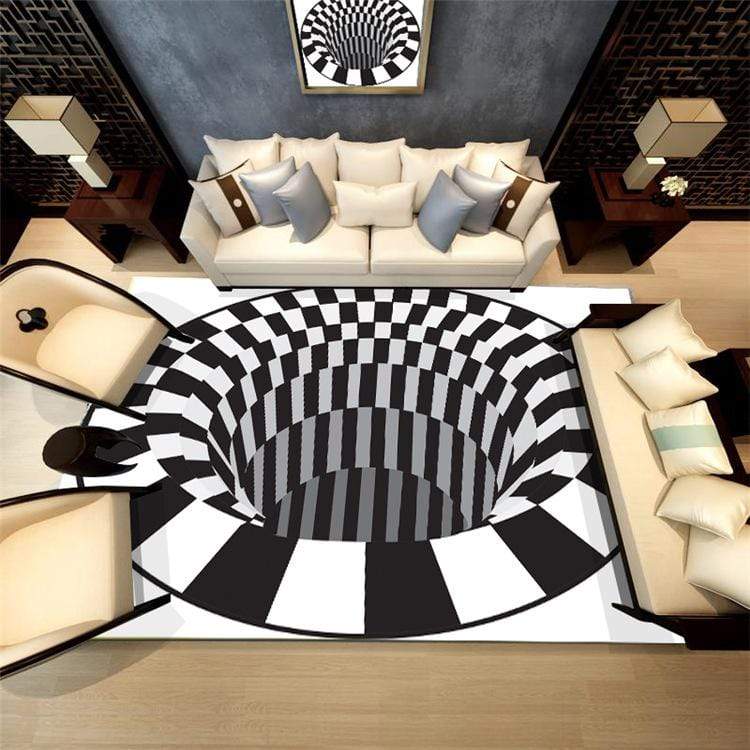 3D Vortex Pattern Illusion Rug