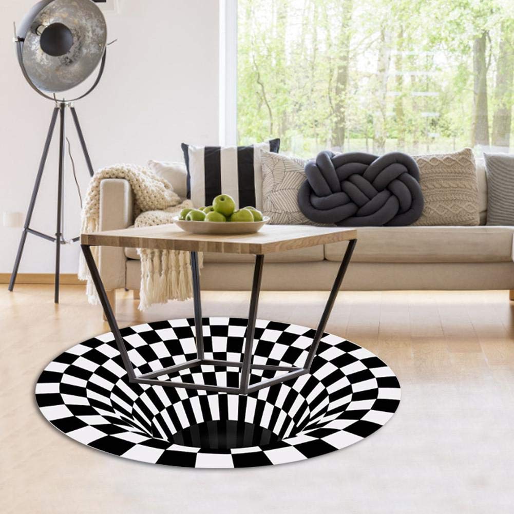 3D Vortex Pattern Illusion Rug