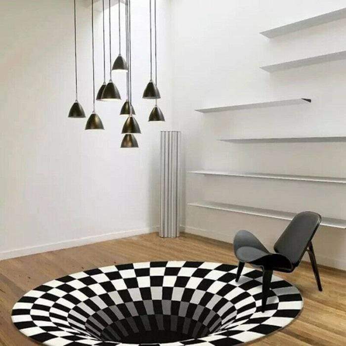 3D Vortex Pattern Illusion Rug