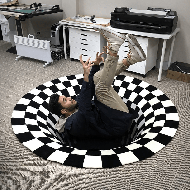 3D Vortex Pattern Illusion Rug