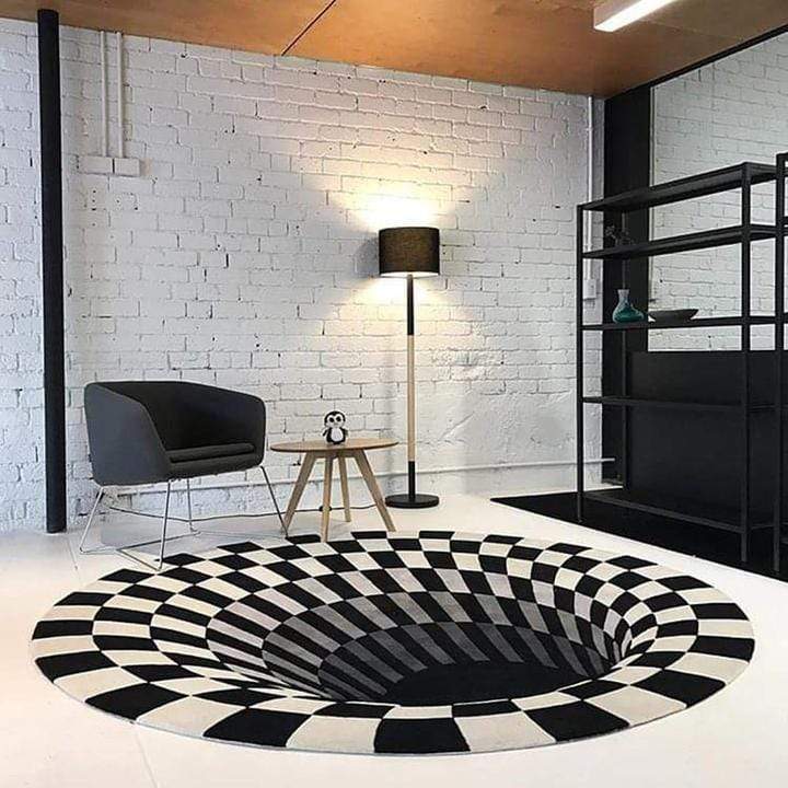 3D Vortex Pattern Illusion Rug