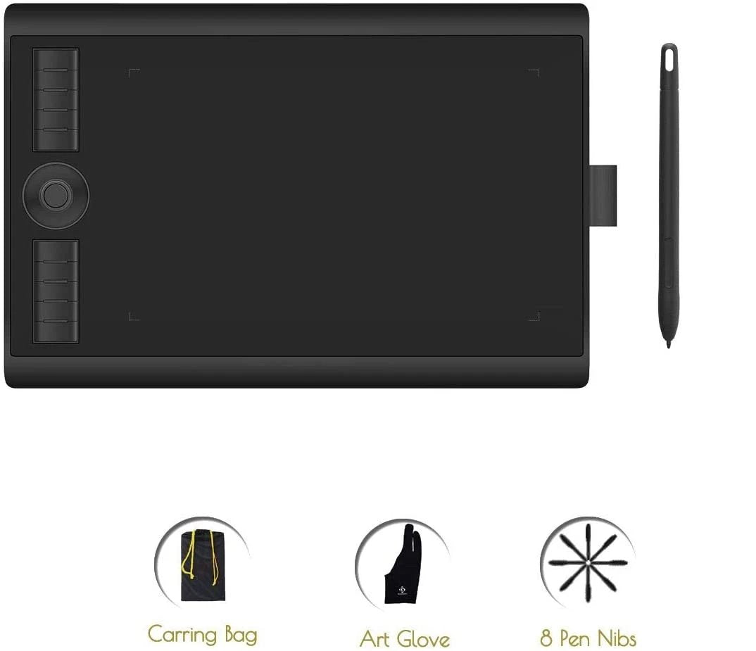 Graphic Drawing Tablet with Battery Free Stylus Pen 10 X 6.25 Inches