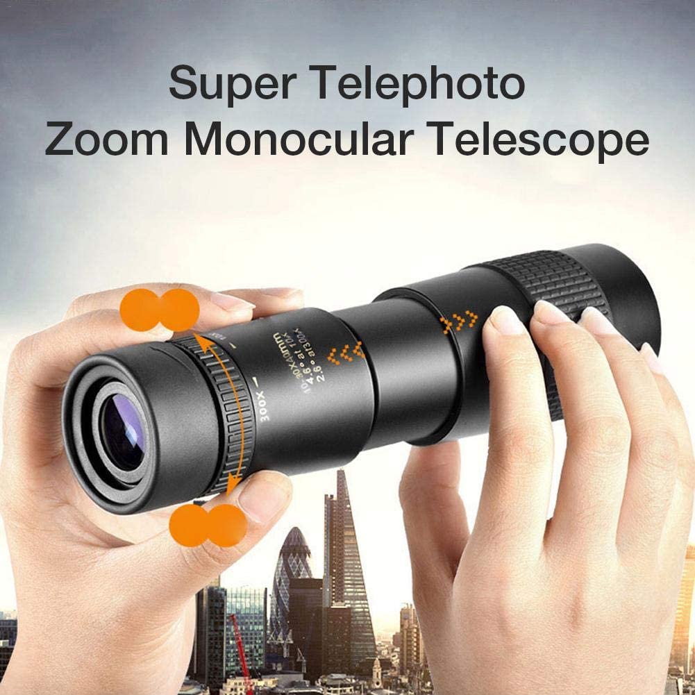 4K 10-300X40mm Super Telephoto Zoom Monocular Telescope HD Portable