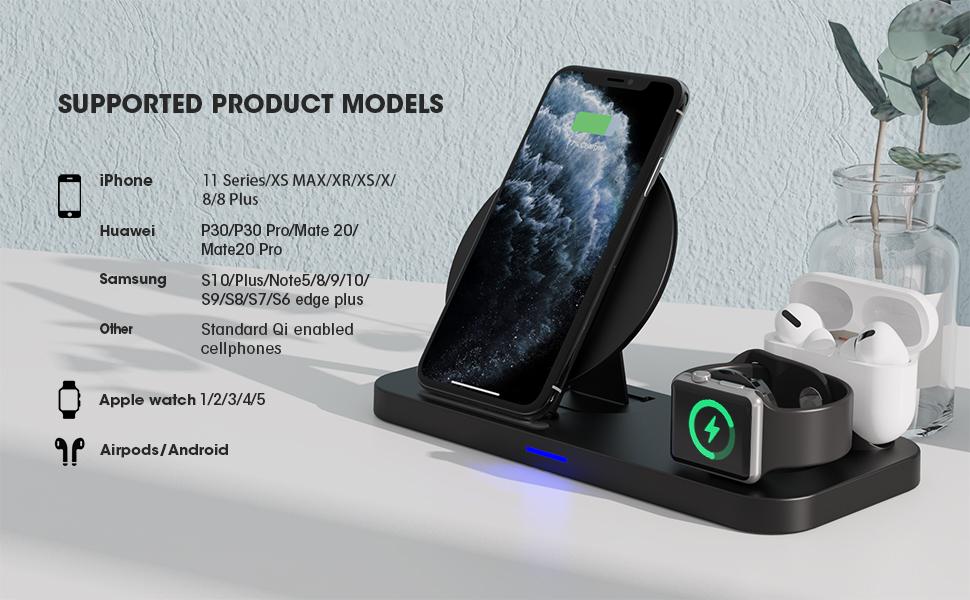 3 In 1 Qi Fast Wireless Charging Smart Station Dock