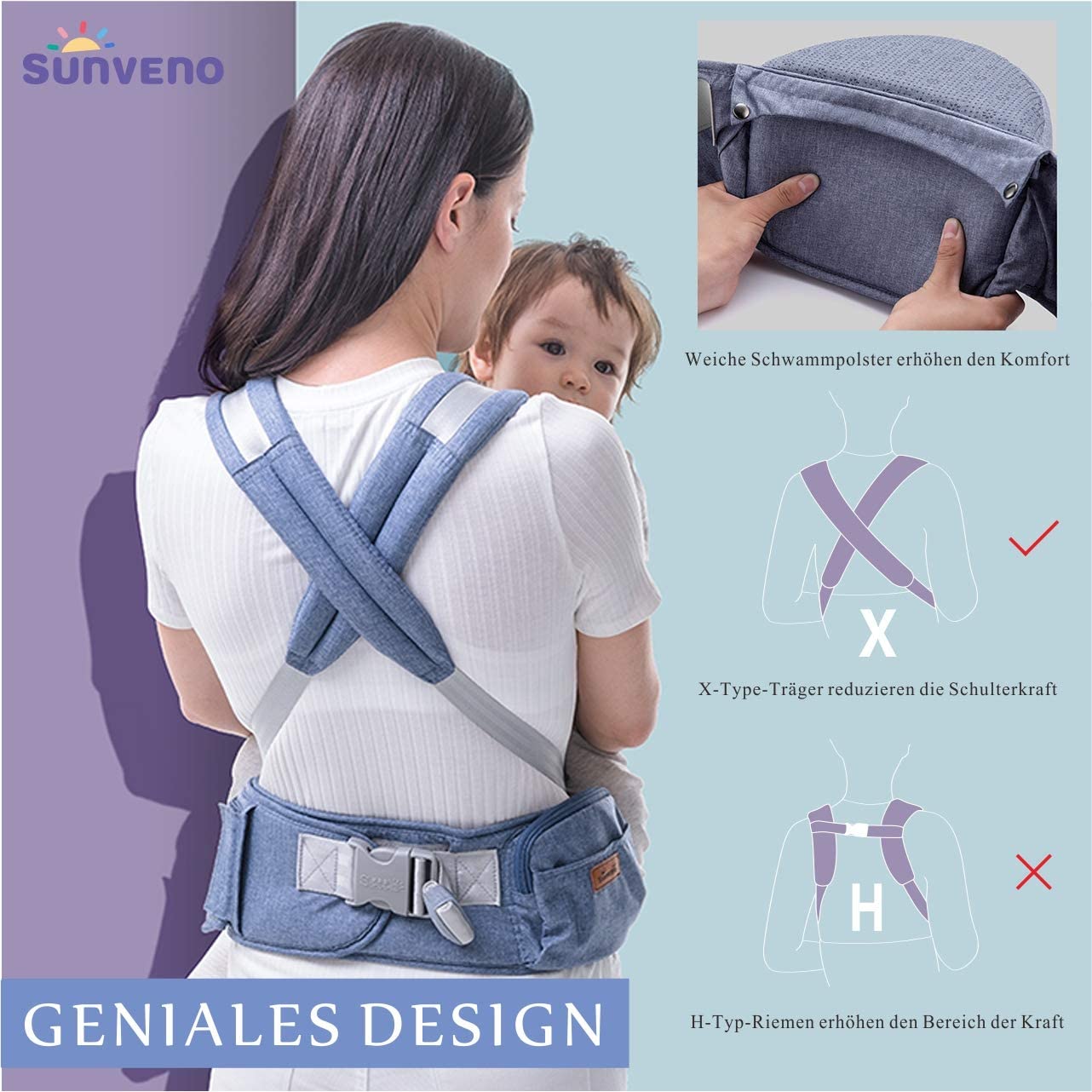 Baby Carrier Back Supported Design