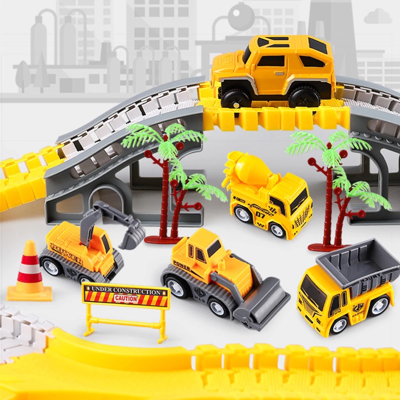 305 Piece Construction Car Track Playset | Building Toy Set