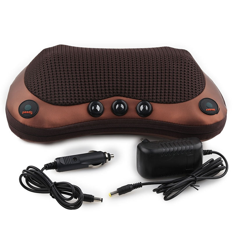 Head Neck Massager Car Home Cervical Shiatsu Massage Neck Back Waist Body Electric Multifunctional Massage Pillow Cushion