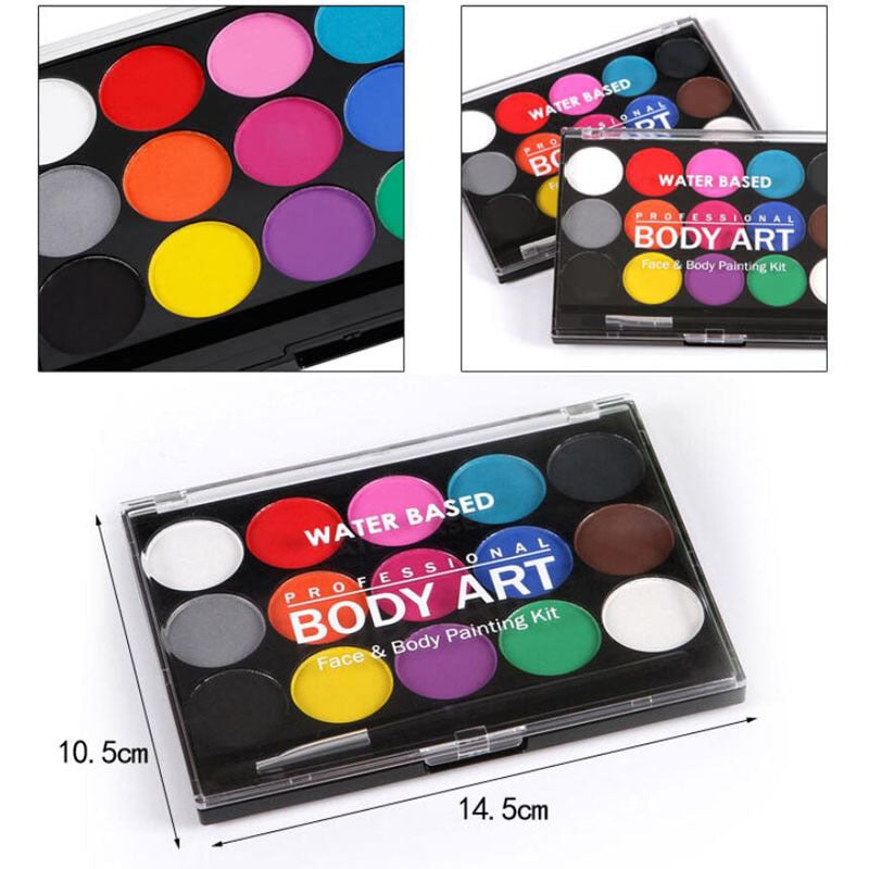 15 Colors Face Painting for Halloween Party 