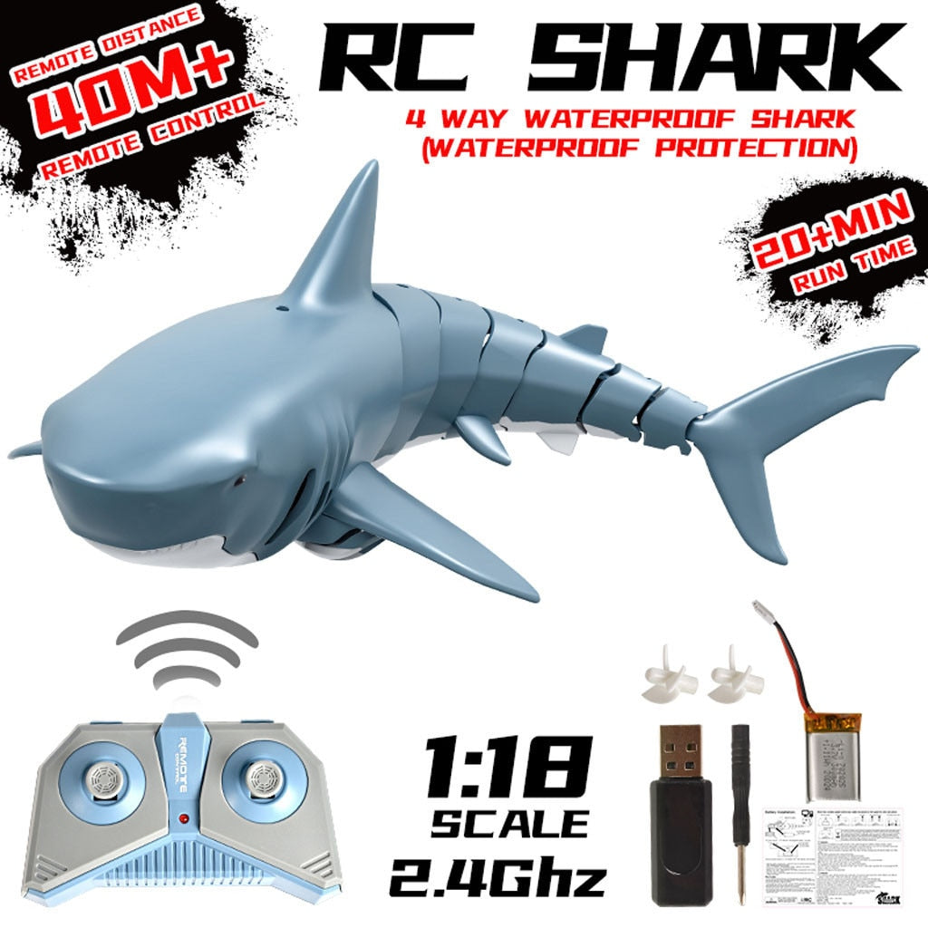 RC Simulation Shark Fish Boat 2.4G 1:18 Remote Control Boat Mini Radio Electronic Shark Fish Boat Toy