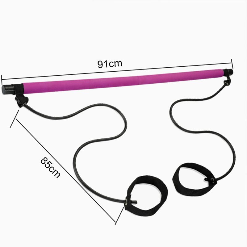 Yoga Pull Rods Portable Home Yoga Gym Body Abdominal Resistance Bands for Pilates Exercise Stick Toning Bar Fitness Rope Puller