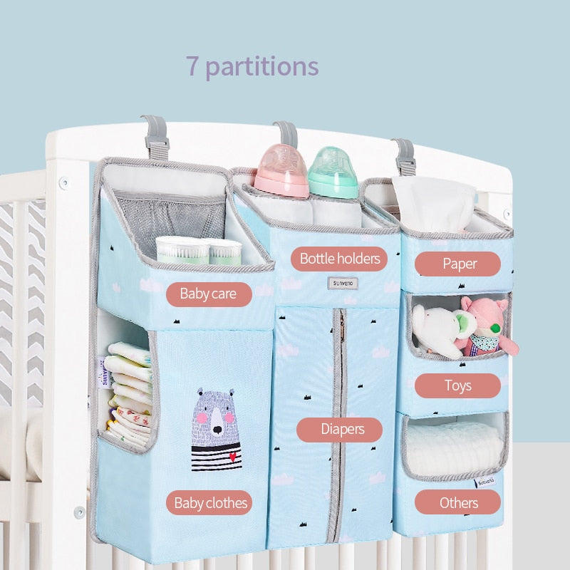 Crib Organizer for Baby Crib Hanging Storage Bag Baby Clothing Caddy Organizer 