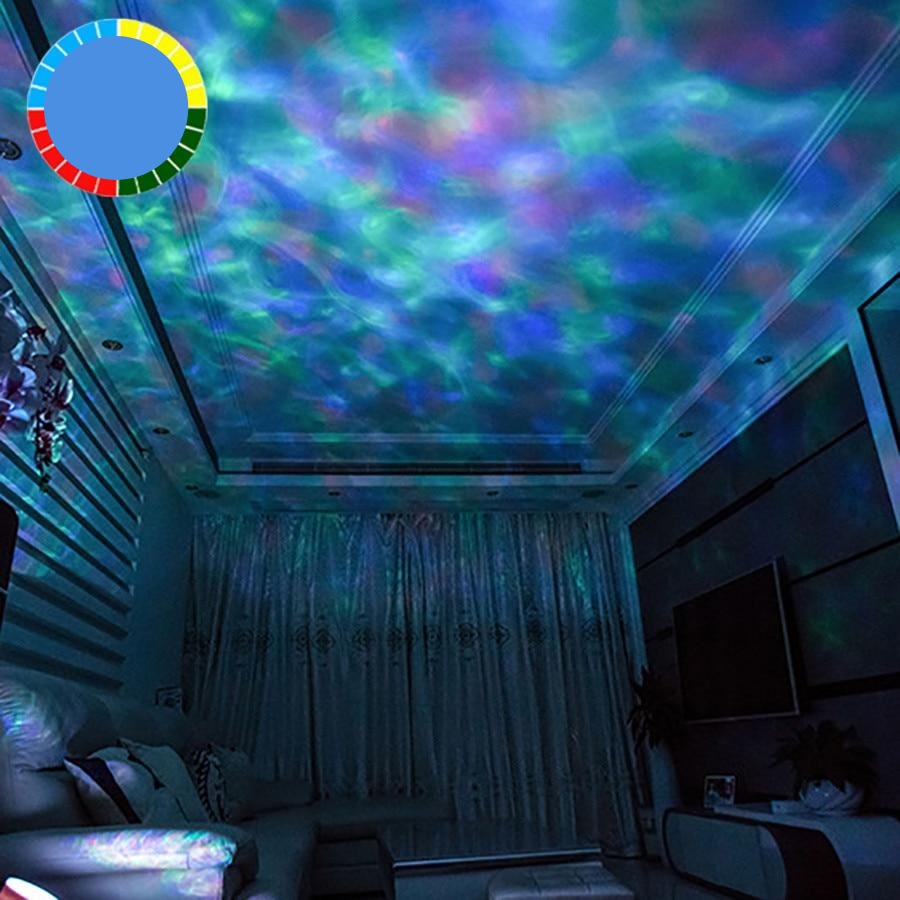 Coversage Ocean Wave Projector LED Night Light With USB Remote Control TF Cards Music Player Speaker Aurora Dropship Projection
