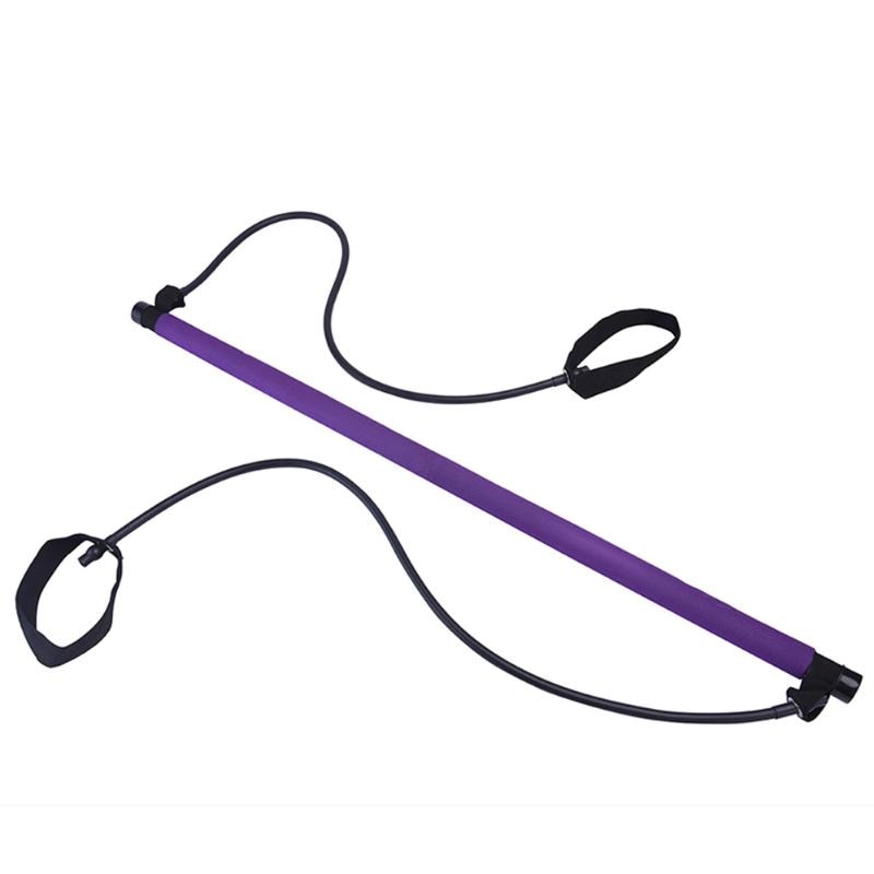 Yoga Pull Rods Portable Home Yoga Gym Body Abdominal Resistance Bands for Pilates Exercise Stick Toning Bar Fitness Rope Puller
