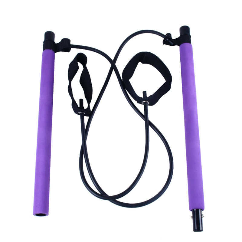 Yoga Pull Rods Portable Home Yoga Gym Body Abdominal Resistance Bands for Pilates Exercise Stick Toning Bar Fitness Rope Puller