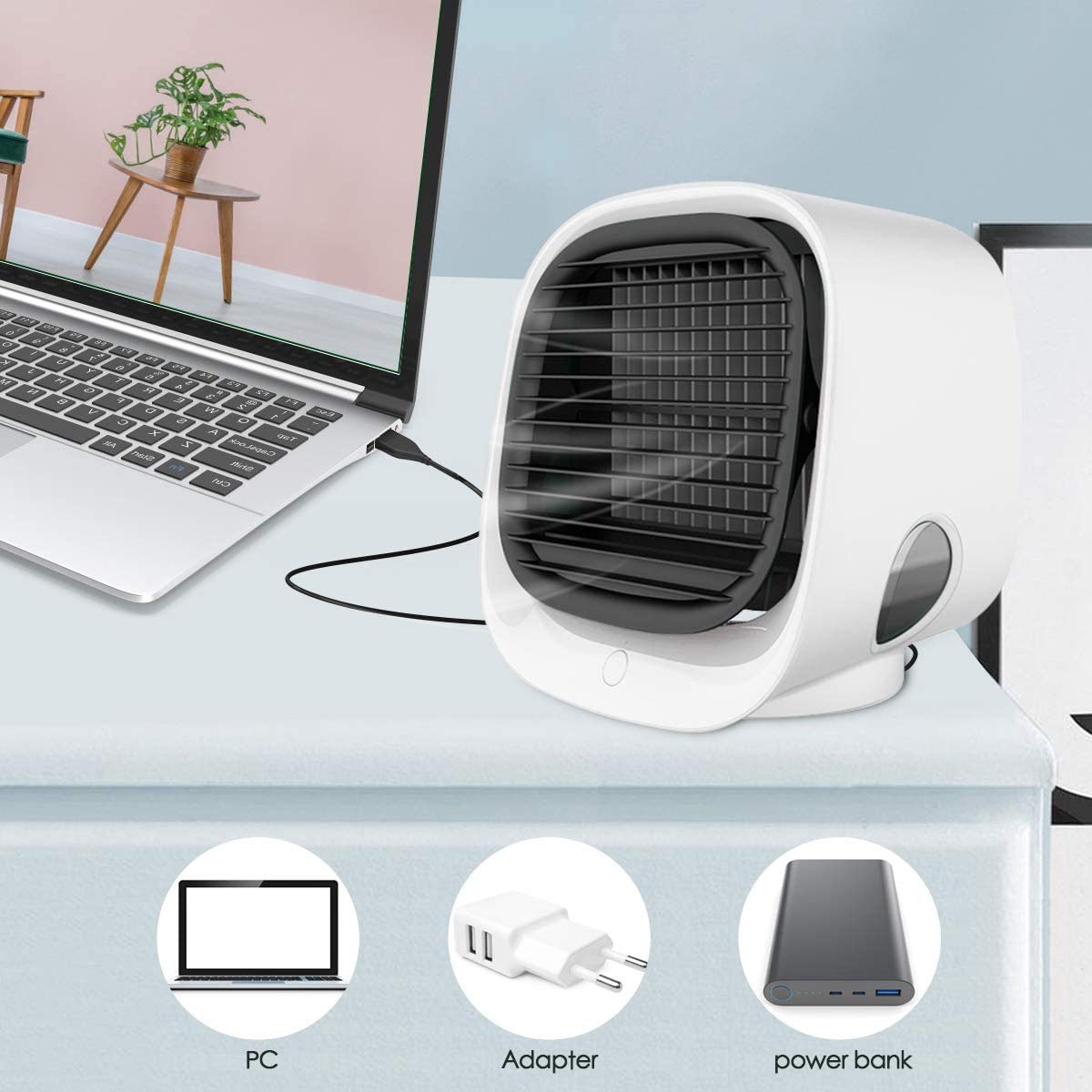 Premium Desk Fan 3 In 1 Fan Humidifier Diffuser