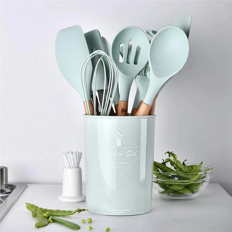 12PCS Silicone Cooking Kitchen Utensils Set