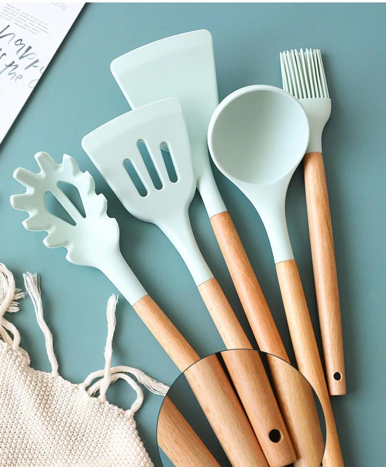 12PCS Silicone Cooking Kitchen Utensils Set