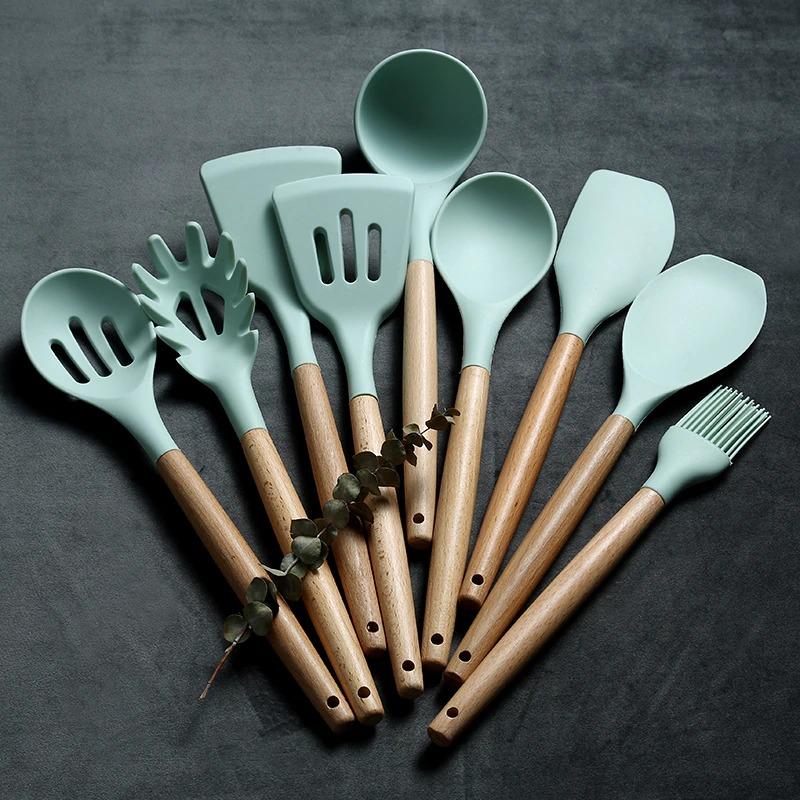 12PCS Silicone Cooking Kitchen Utensils Set