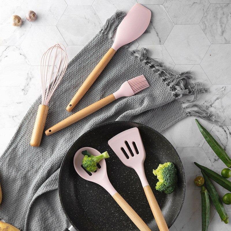 12PCS Silicone Cooking Kitchen Utensils Set