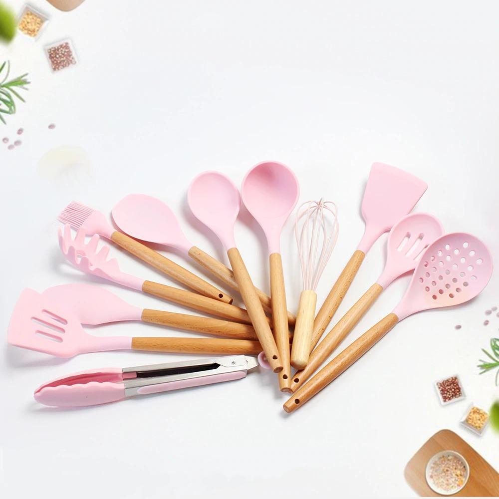 12PCS Silicone Cooking Kitchen Utensils Set