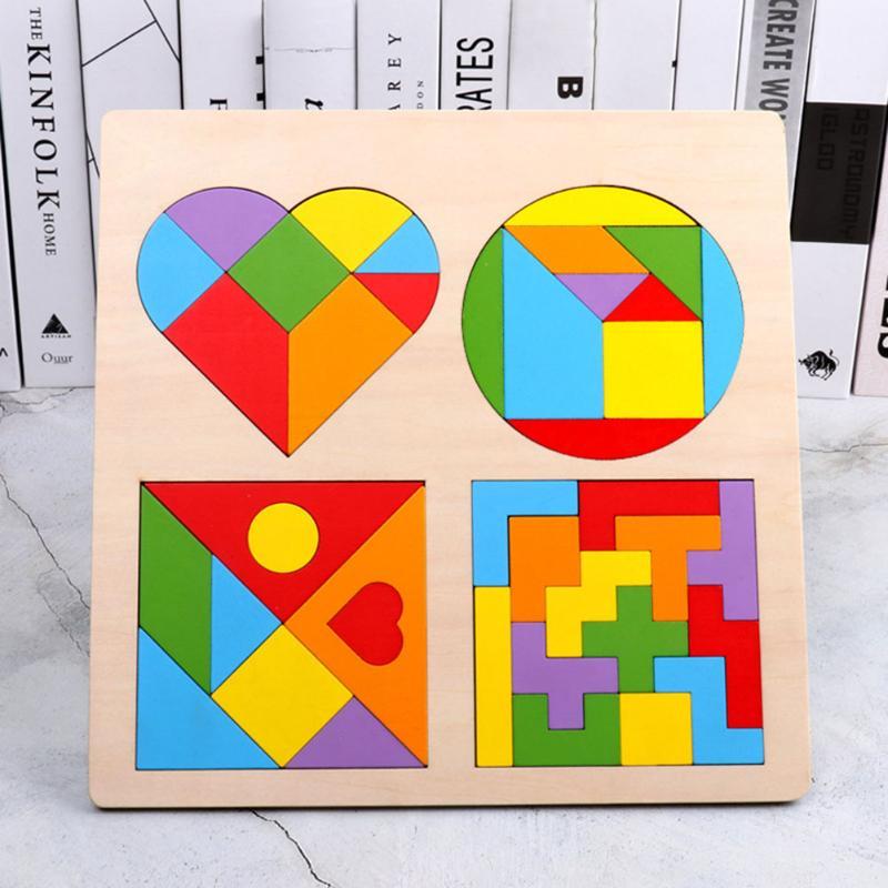 Wooden Puzzle Educational Toy - 4 in 1
