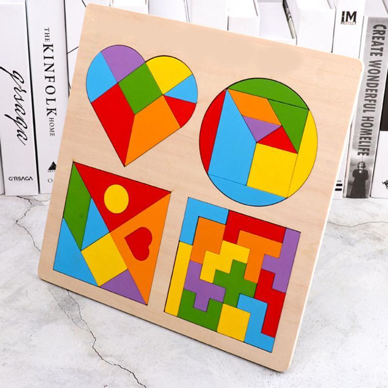 Wooden Puzzle Educational Toy - 4 in 1