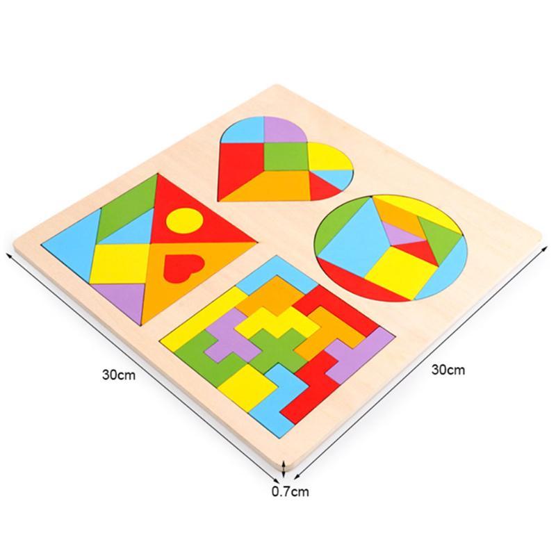 Wooden Puzzle Educational Toy - 4 in 1