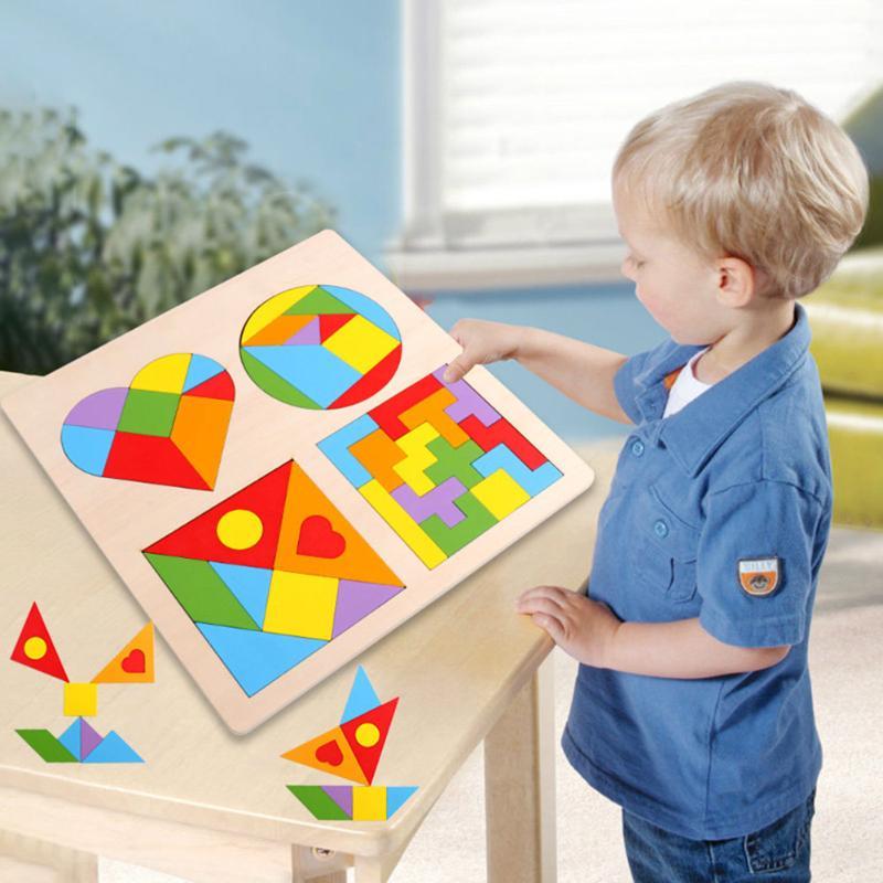 Wooden Puzzle Educational Toy - 4 in 1