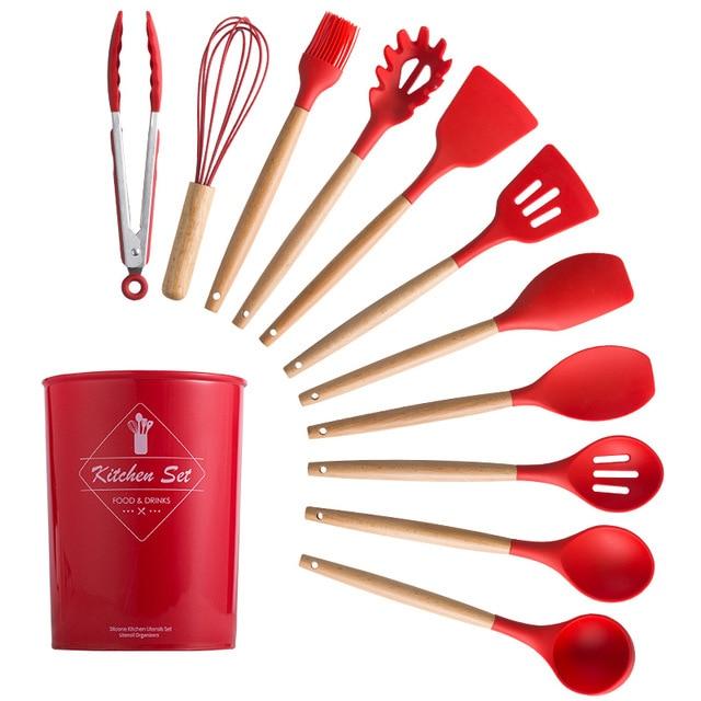 12PCS Silicone Cooking Kitchen Utensils Set