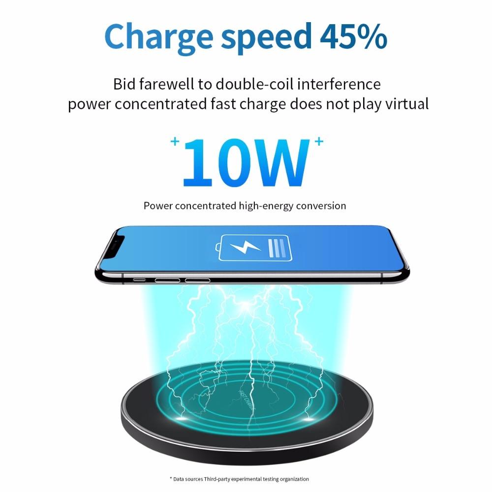 10W Fast Wireless Universal Charger For Android, Apple in White or Black
