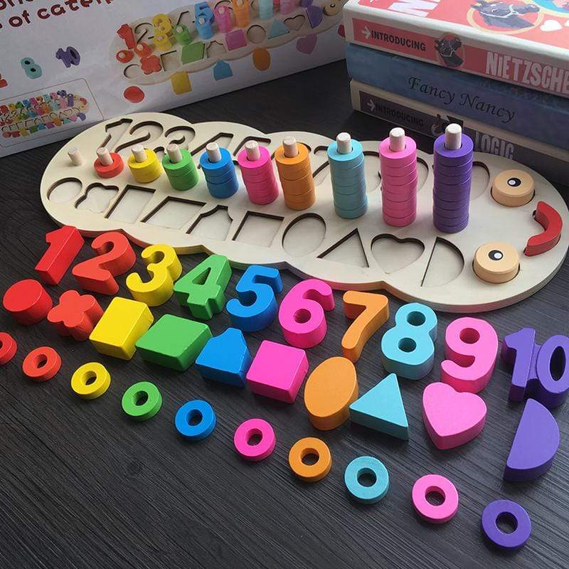Wooden Educational Toy for Learning Shapes and Colours Count Game