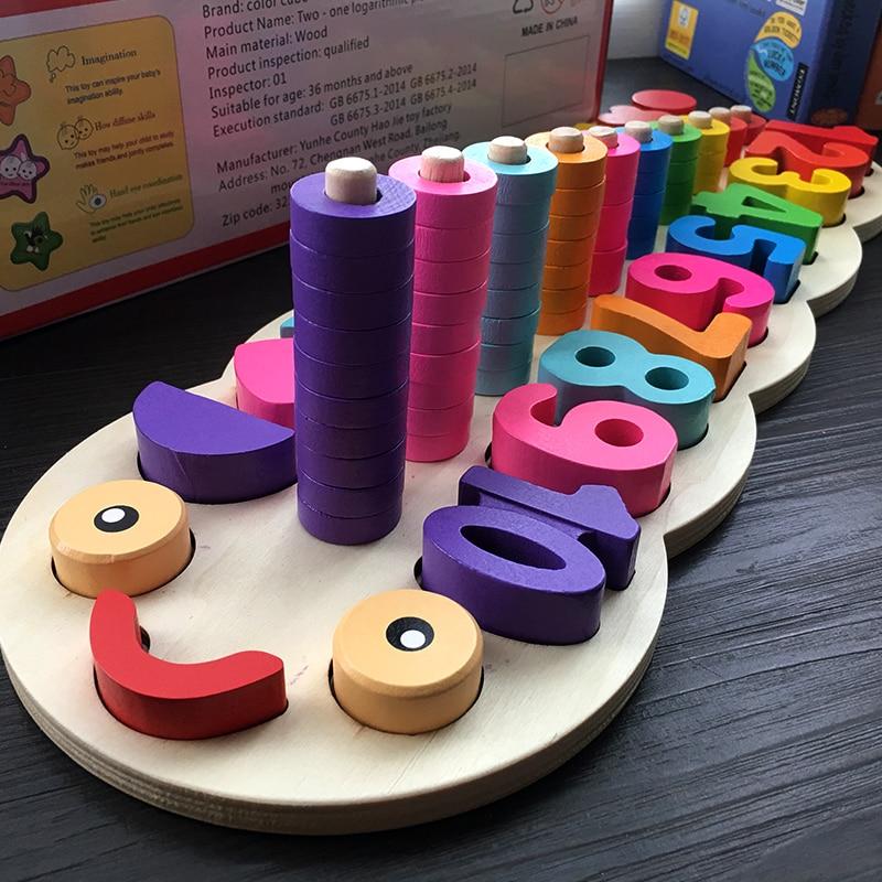 Wooden Educational Toy for Learning Shapes and Colours Count Game