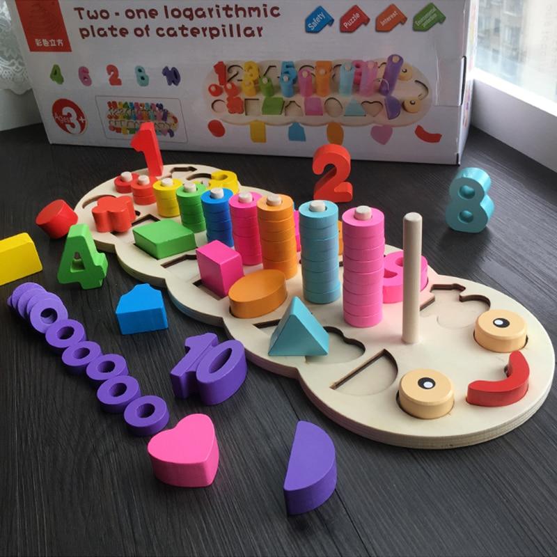 Wooden Educational Toy for Learning Shapes and Colours Count Game