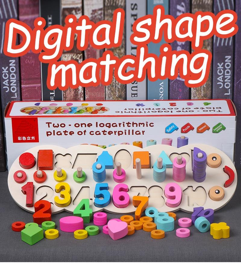 Wooden Educational Toy for Learning Shapes and Colours Count Game
