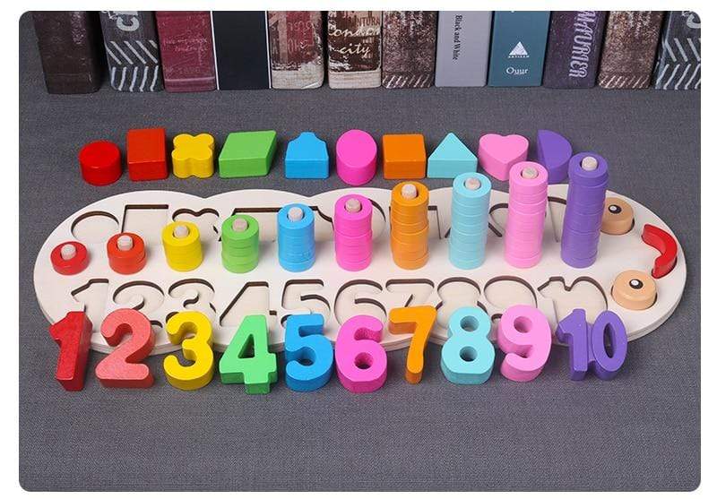 Wooden Educational Toy for Learning Shapes and Colours Count Game