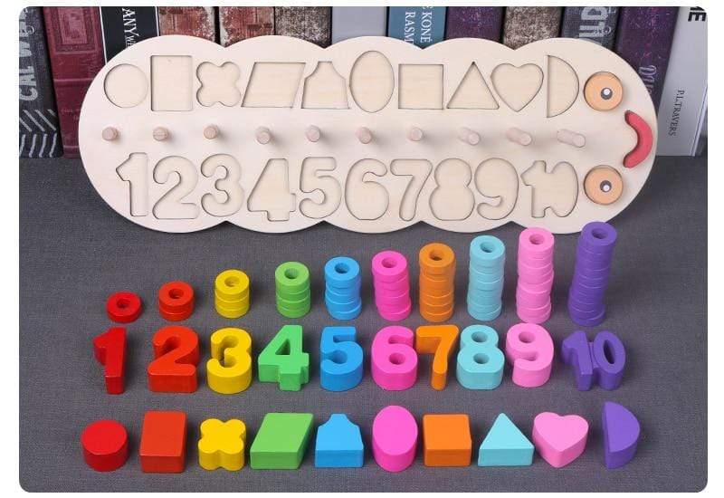 Wooden Educational Toy for Learning Shapes and Colours Count Game