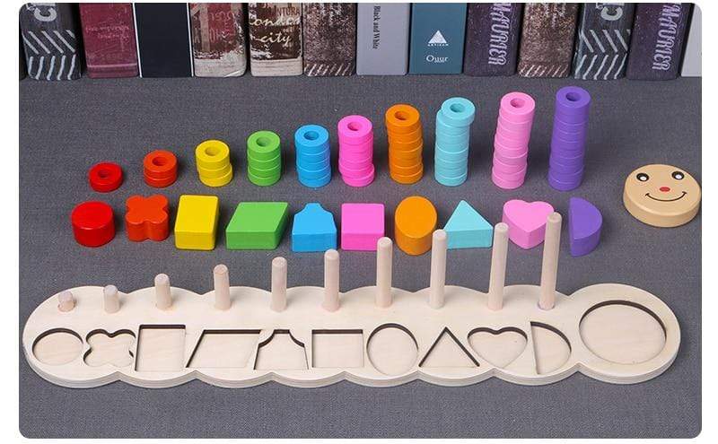 Wooden Educational Toy for Learning Shapes and Colours Count Game