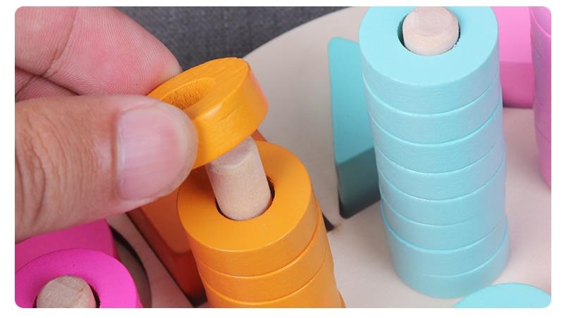 Wooden Educational Toy for Learning Shapes and Colours Count Game