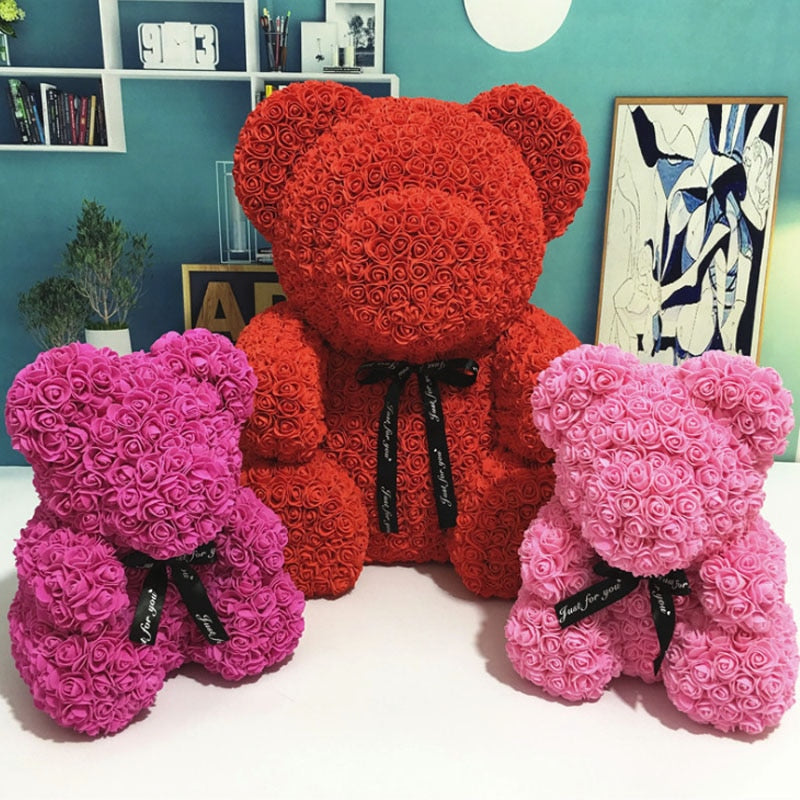 Artificial Flowers Rose Teddy Bear