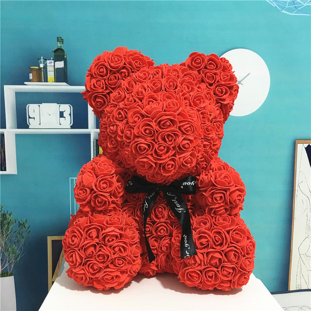 Artificial Flowers Rose Teddy Bear