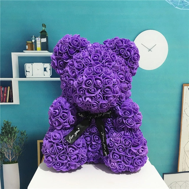 Artificial Flowers Rose Teddy Bear